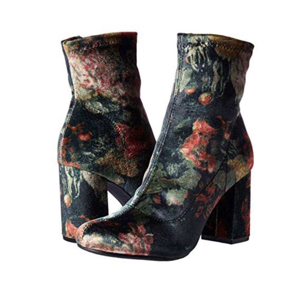 MIA: FLORAL VELVET SOCK BOOTS